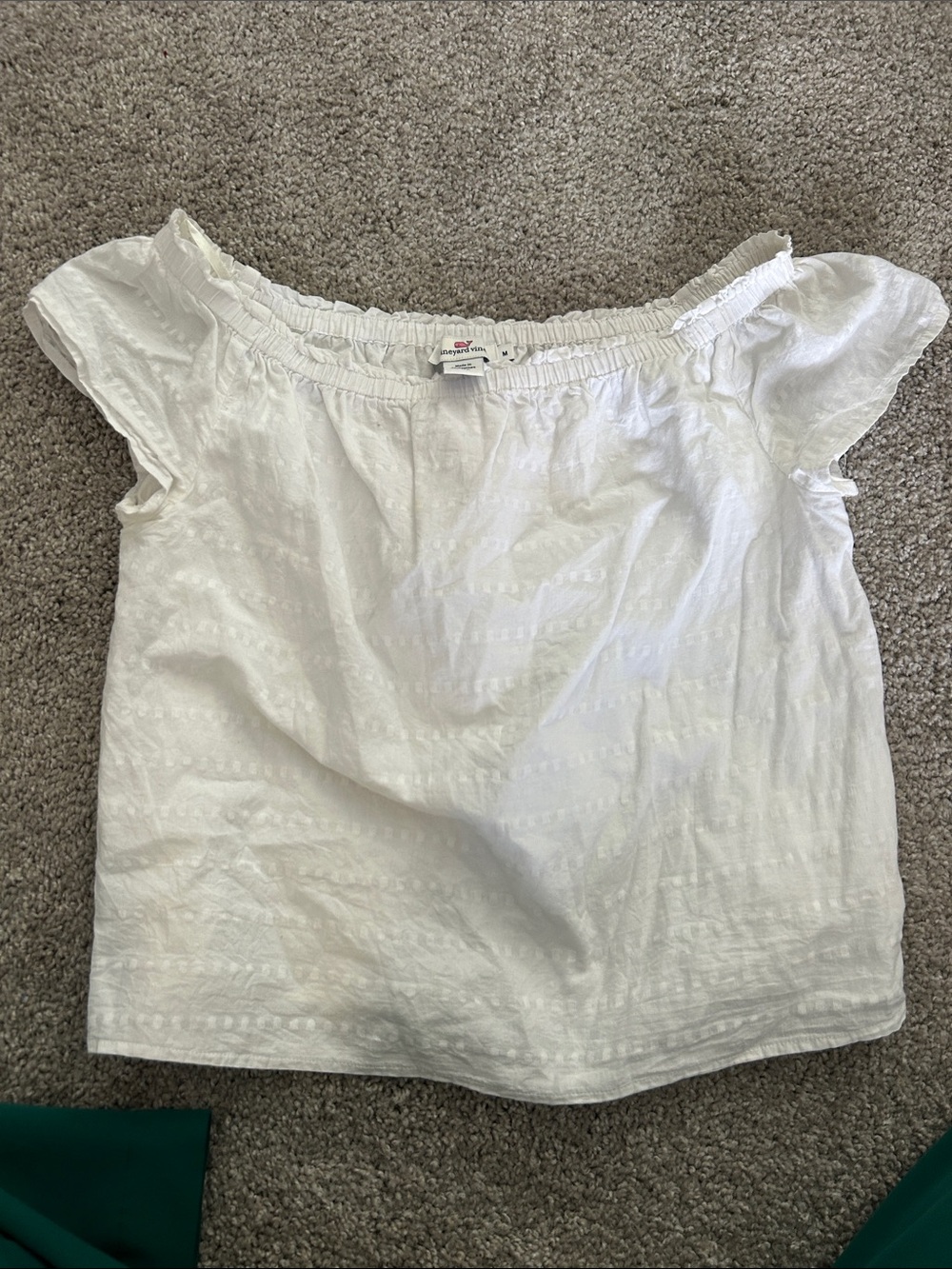 Women's White Off-Shoulder Eyelet Blouse